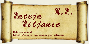 Mateja Miljanić vizit kartica